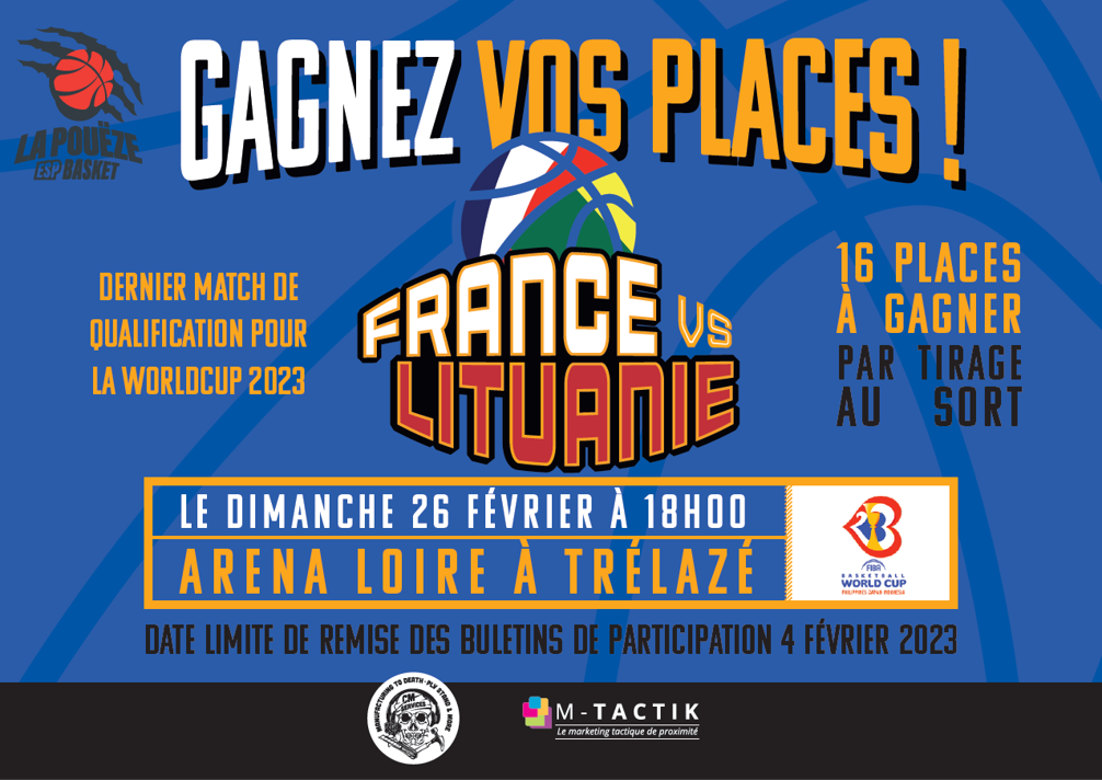Gagner vos places pour France / Lituanie - 26 février 2023